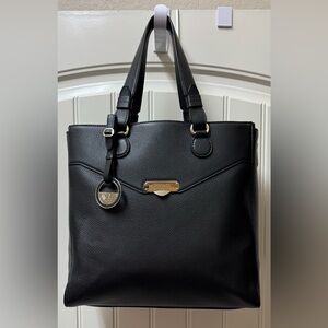 EUC AUTHENTIC VERSACE COLLECTION LEATHER HANDBAG LARGE TOTE BLACK DOUBLE HANDLE